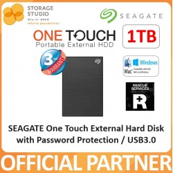 SEAGATE 1TB One Touch External Hard Drive with Password Protection / USB3.0. Singapore Local 3 Years Warranty